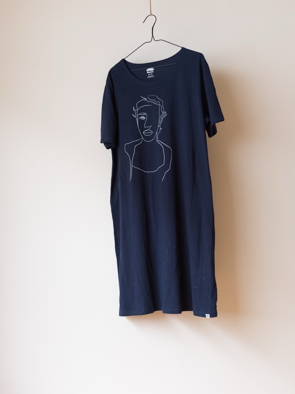 Roots Navy Maxi Dress with White Line-Art Graphic